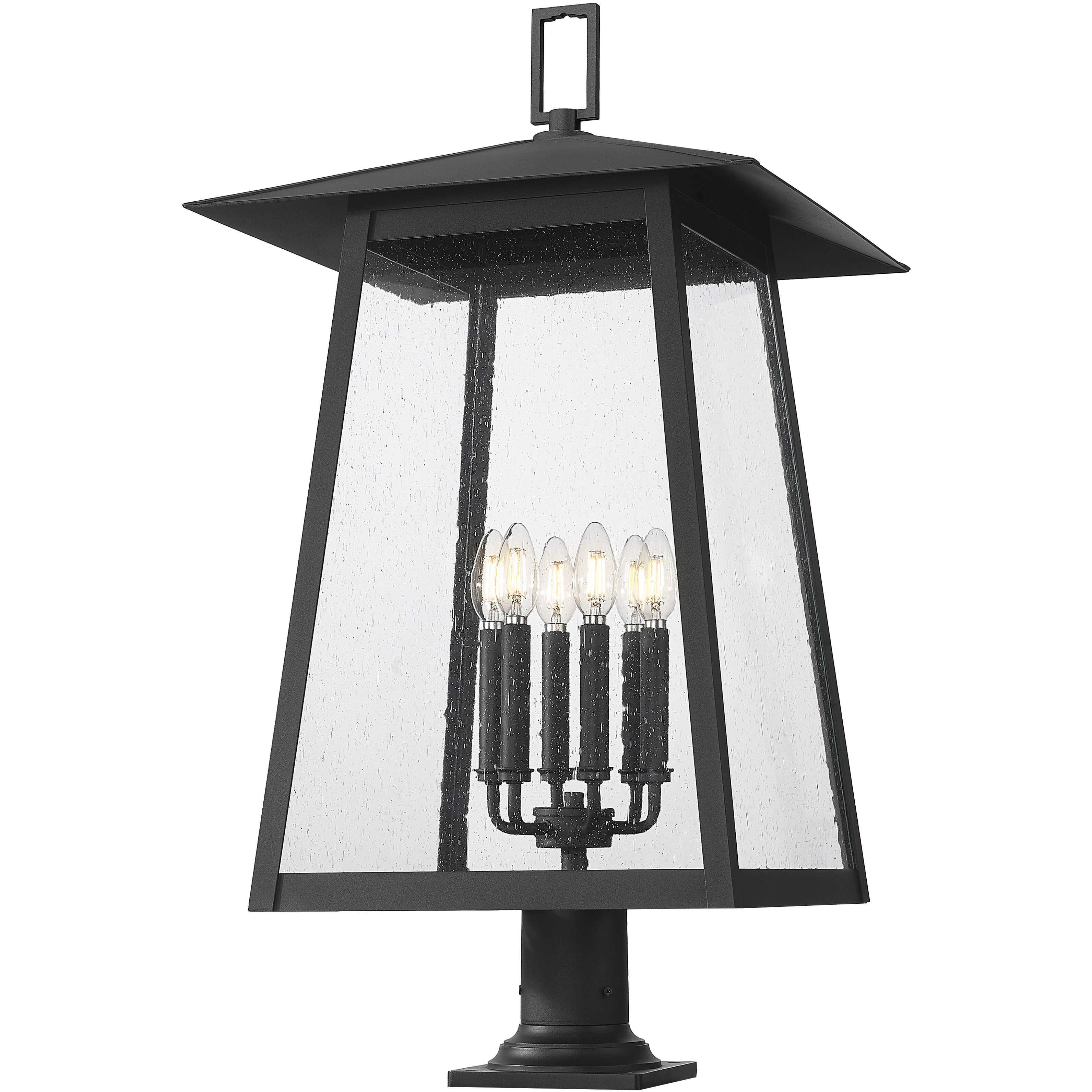Rainer 6 Light 33.5 inch Black Outdoor Pier Mounted Fixture in G9