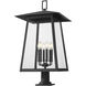 Rainer 6 Light 33.5 inch Black Outdoor Pier Mounted Fixture in G9