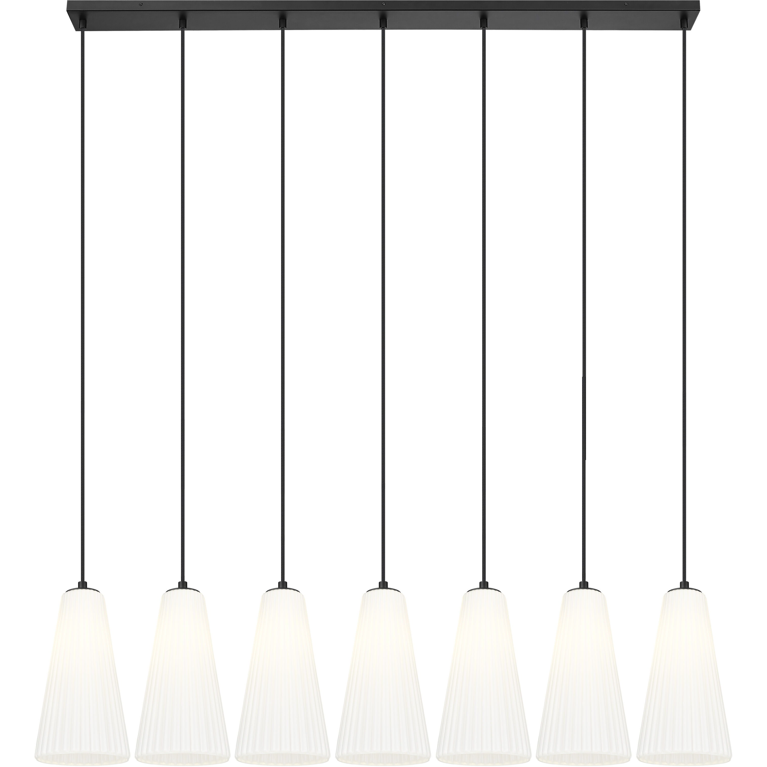Farrell 7 Light 54 inch Matte Black Linear Chandelier Ceiling Light