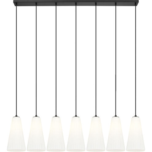 Farrell 7 Light 54 inch Matte Black Linear Chandelier Ceiling Light