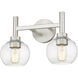 Sutton 2 Light 15.75 inch Brushed Nickel Vanity Wall Light