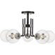 Parsons 5 Light 27 inch Matte Black and Brushed Nickel Semi Flush Mount Ceiling Light