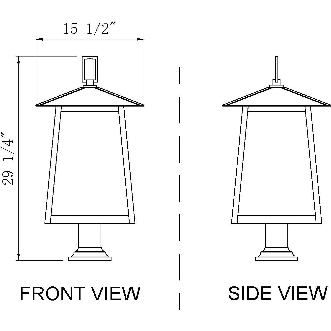 Rainer 5 Light 29.5 inch Black Outdoor Pier Mounted Fixture in G9