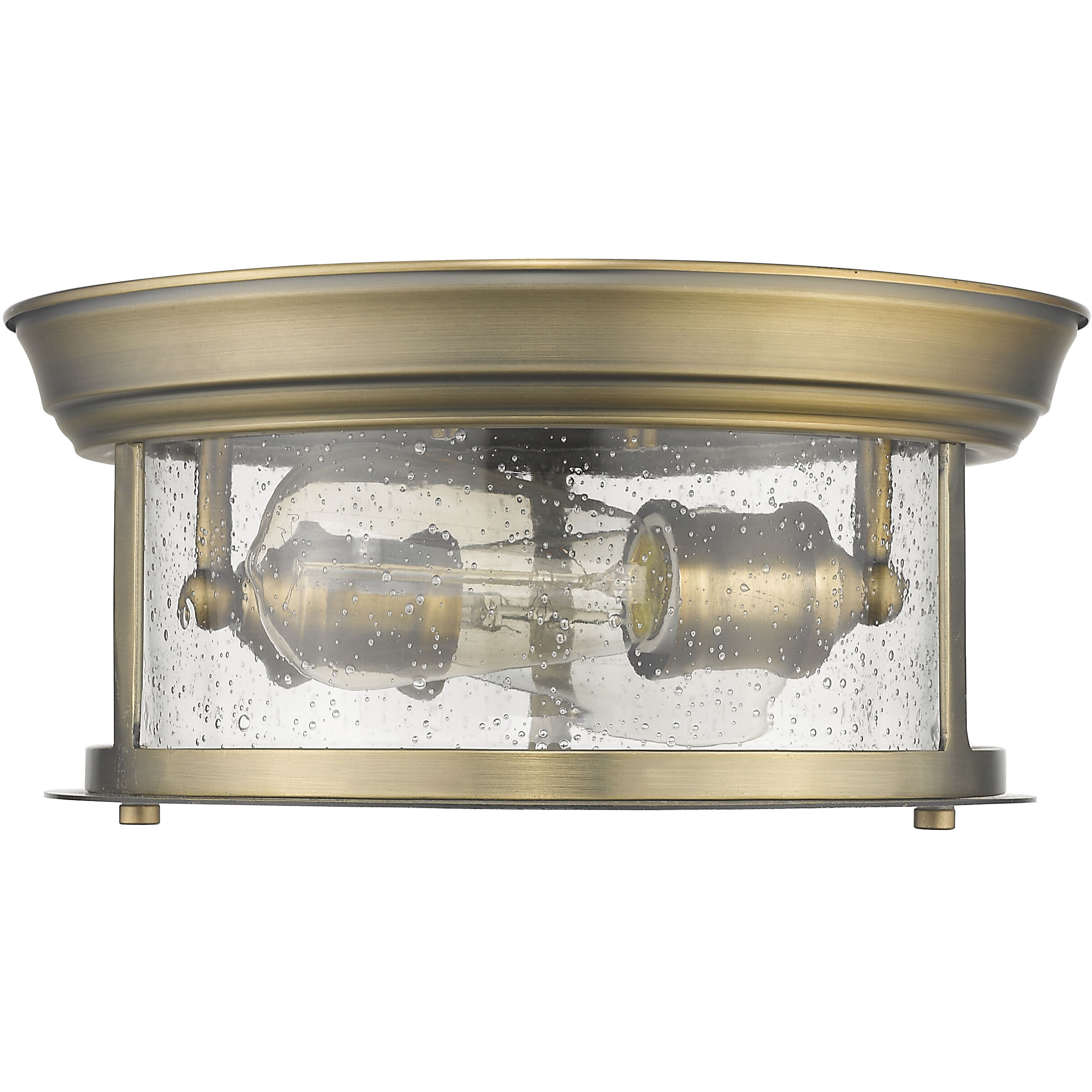 Sonna 2 Light 11 inch Heritage Brass Flush Mount Ceiling Light