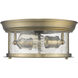 Sonna 2 Light 11 inch Heritage Brass Flush Mount Ceiling Light