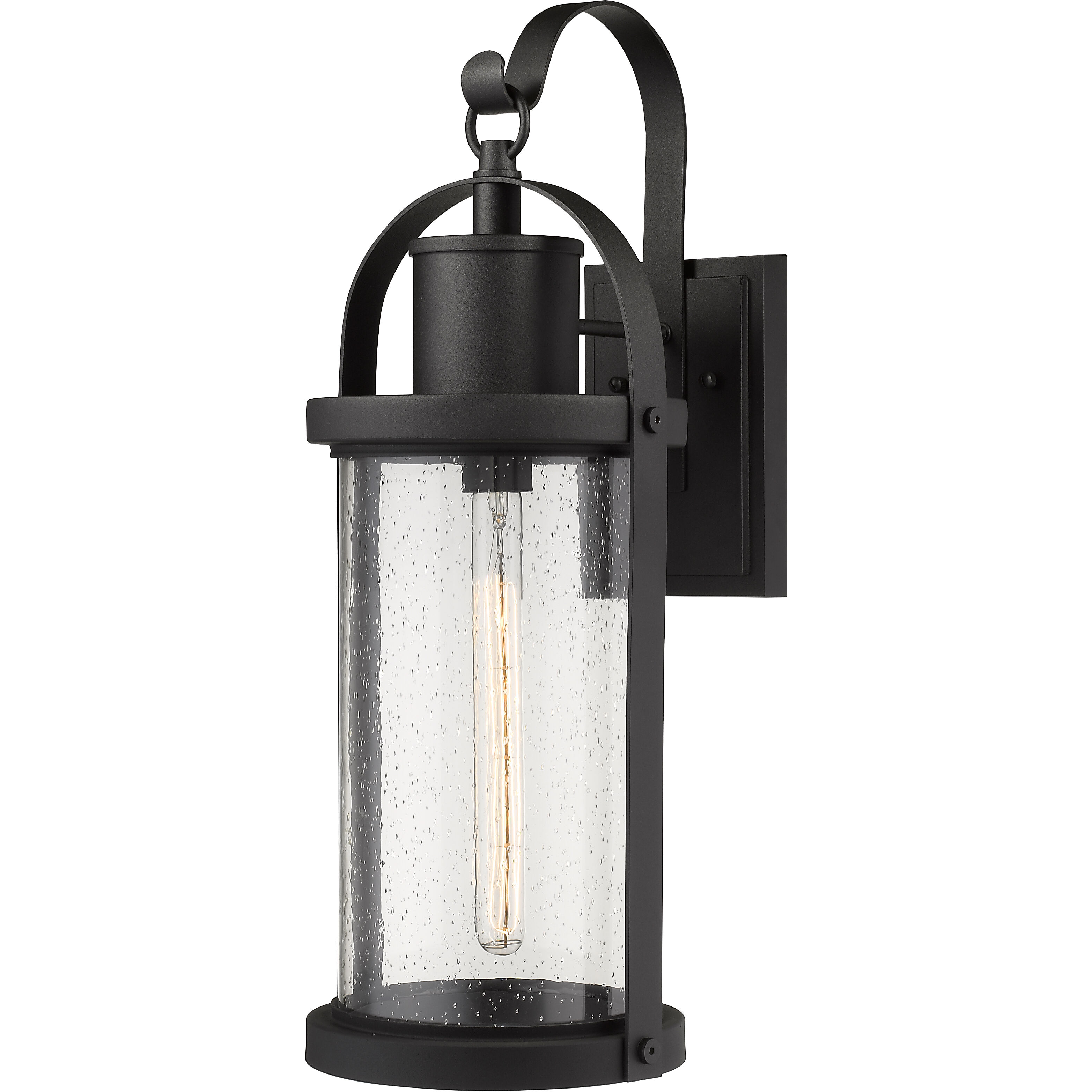 Roundhouse 1 Light 24.75 inch Black Outdoor Wall Light