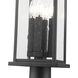 Tiberius 4 Light 27.25 inch Black Outdoor Pier Mounted Fixture in Clear Seedy Glass