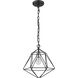 Geo 1 Light 11.75 inch Matte Black and Chrome Pendant Ceiling Light