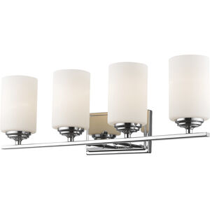 Bordeaux 4 Light 24 inch Chrome Vanity Wall Light