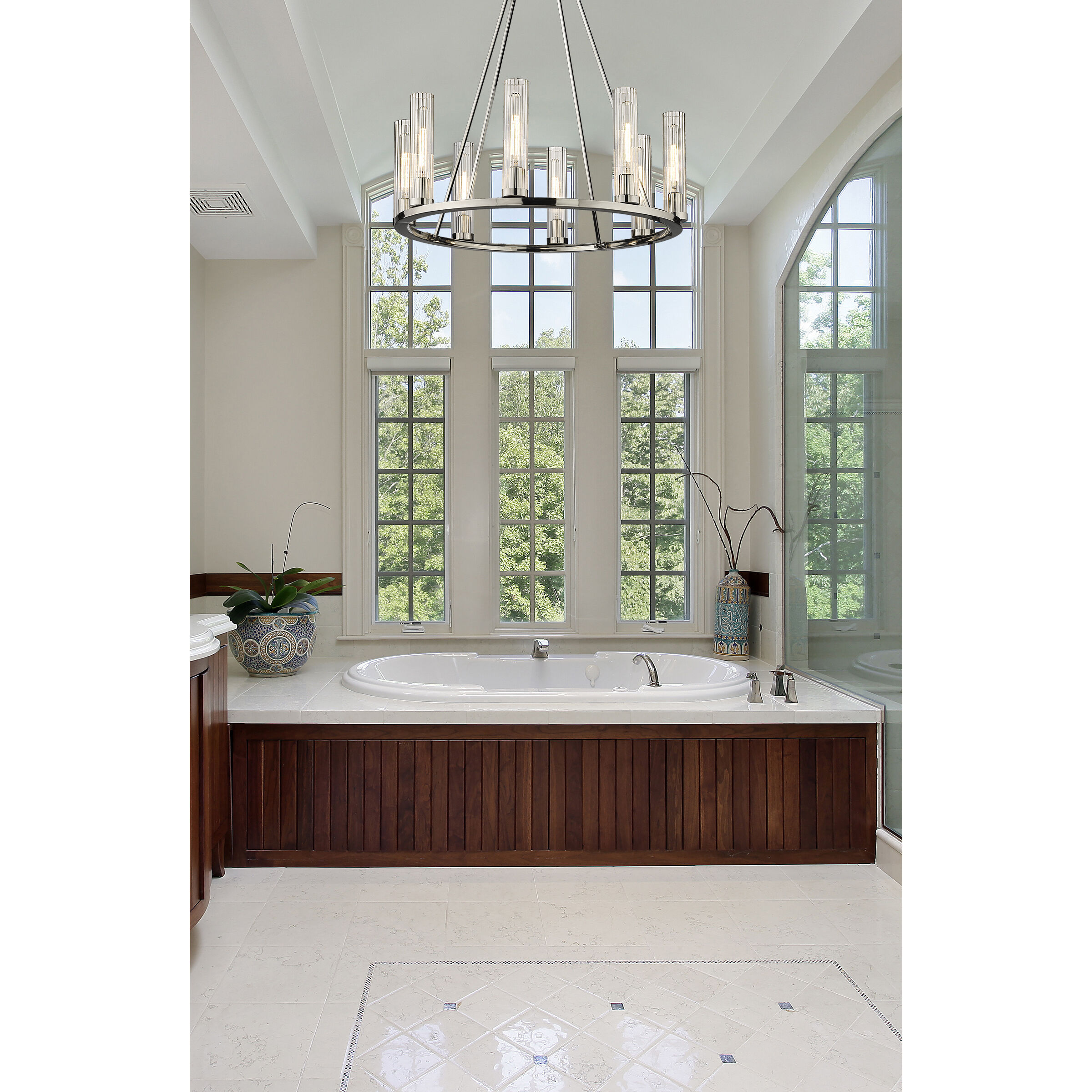 Beau 8 Light 33 inch Polished Nickel Chandelier Ceiling Light