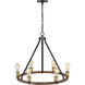 Kirkland 6 Light 25 inch Rustic Mahogany Chandelier Ceiling Light