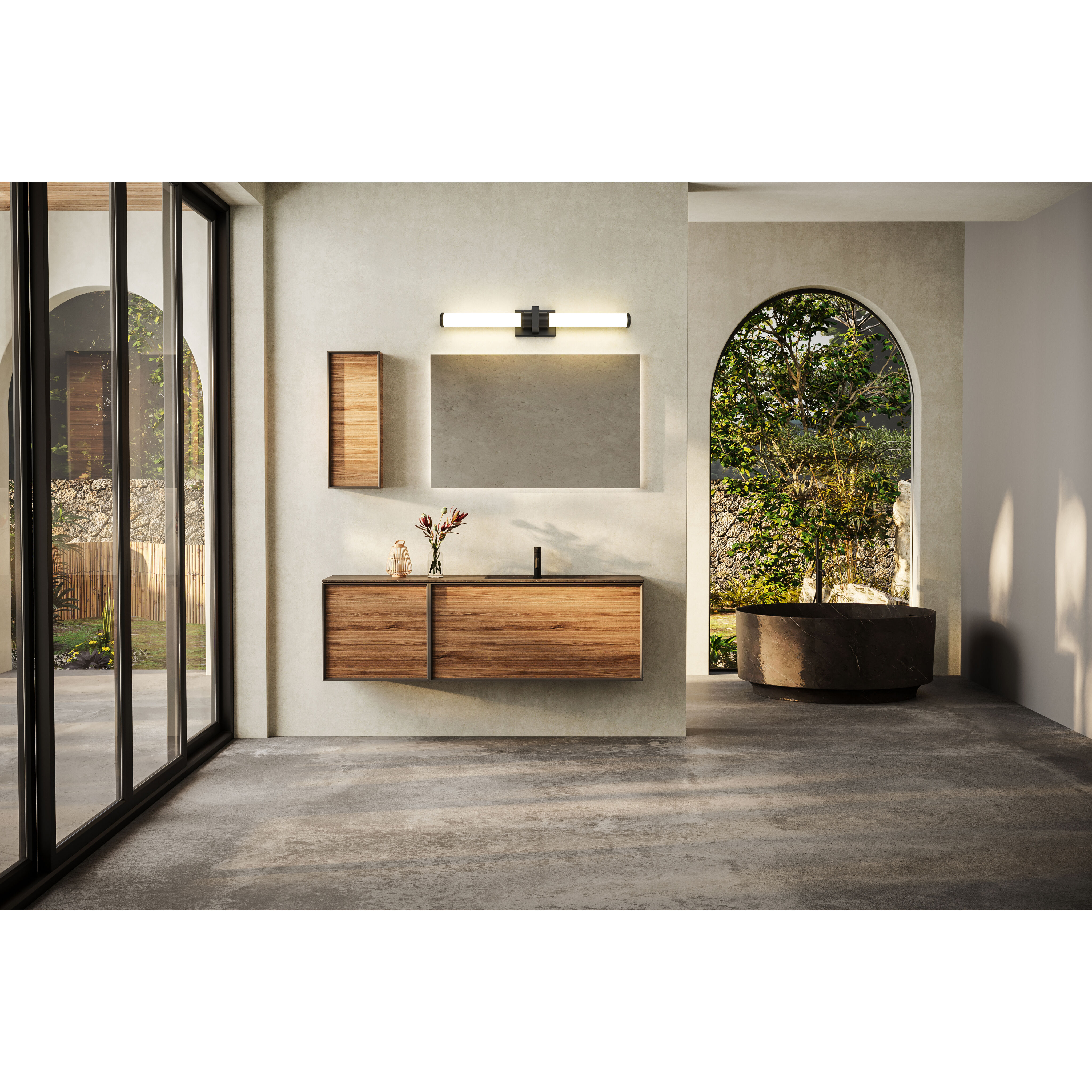 Idris LED 32.5 inch Matte Black Bath Vanity Wall Light