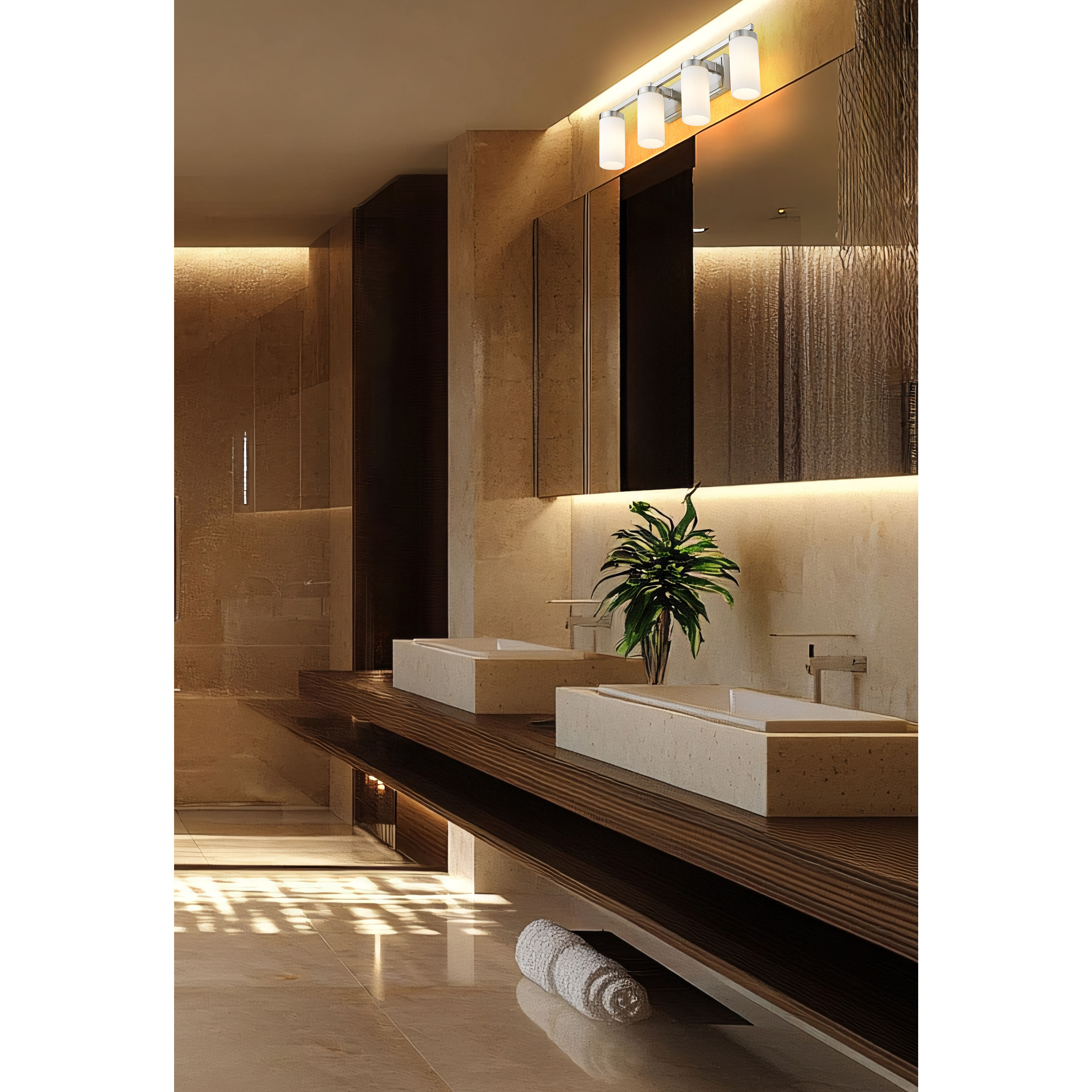 Danica 4 Light 29.5 inch Brushed Nickel Bath Vanity Light Wall Light