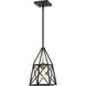 Trestle 1 Light 8 inch Matte Black and Olde Brass Pendant Ceiling Light in 5