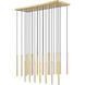 Forest Linear Chandelier Ceiling Light in Modern Gold