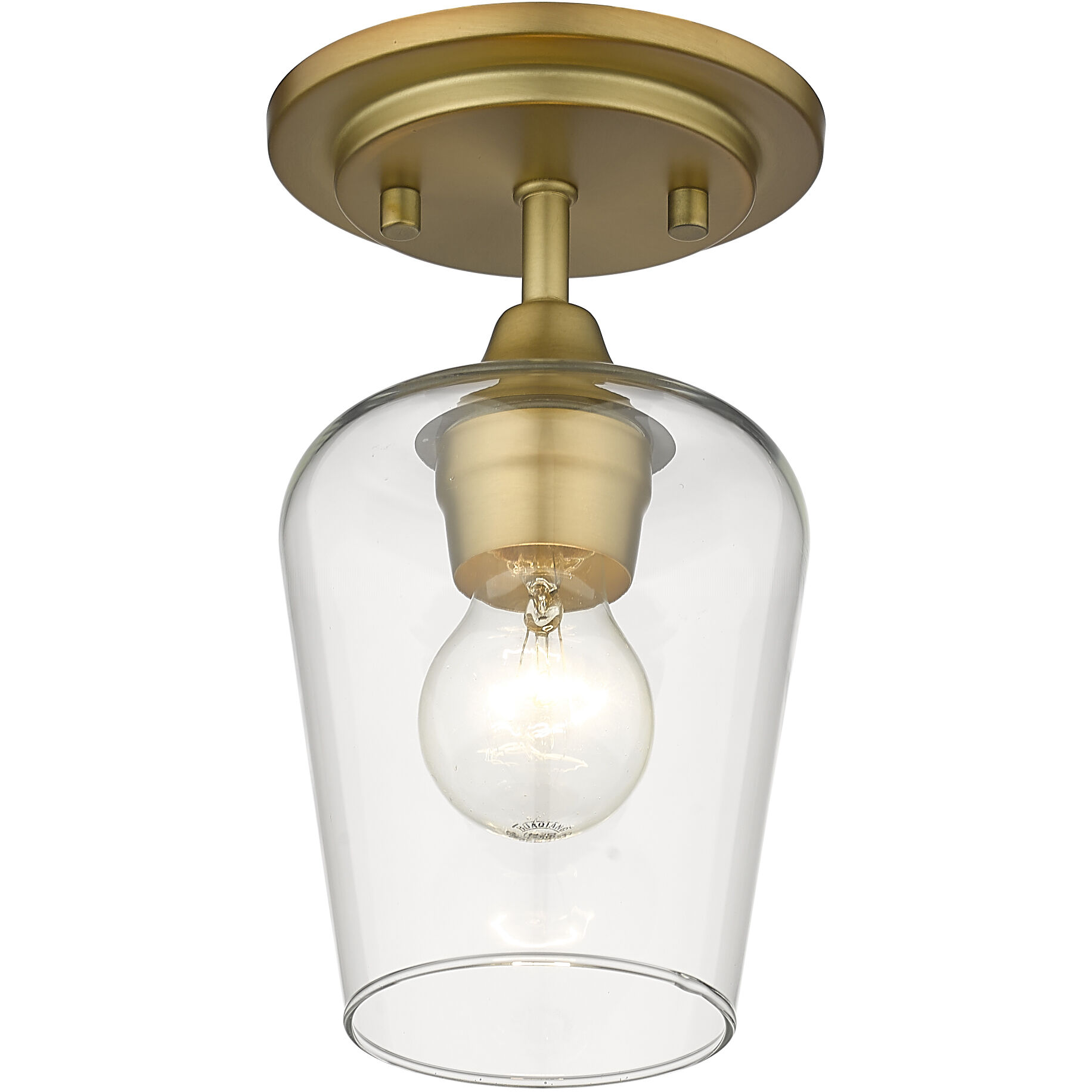 Joliet 1 Light 5.5 inch Olde Brass Flush Mount Ceiling Light