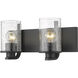 Beckett 2 Light 16 inch Matte Black Vanity Wall Light