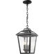 Bayland 3 Light 9 inch Black Outdoor Chain Mount Ceiling Fixture in 6.79