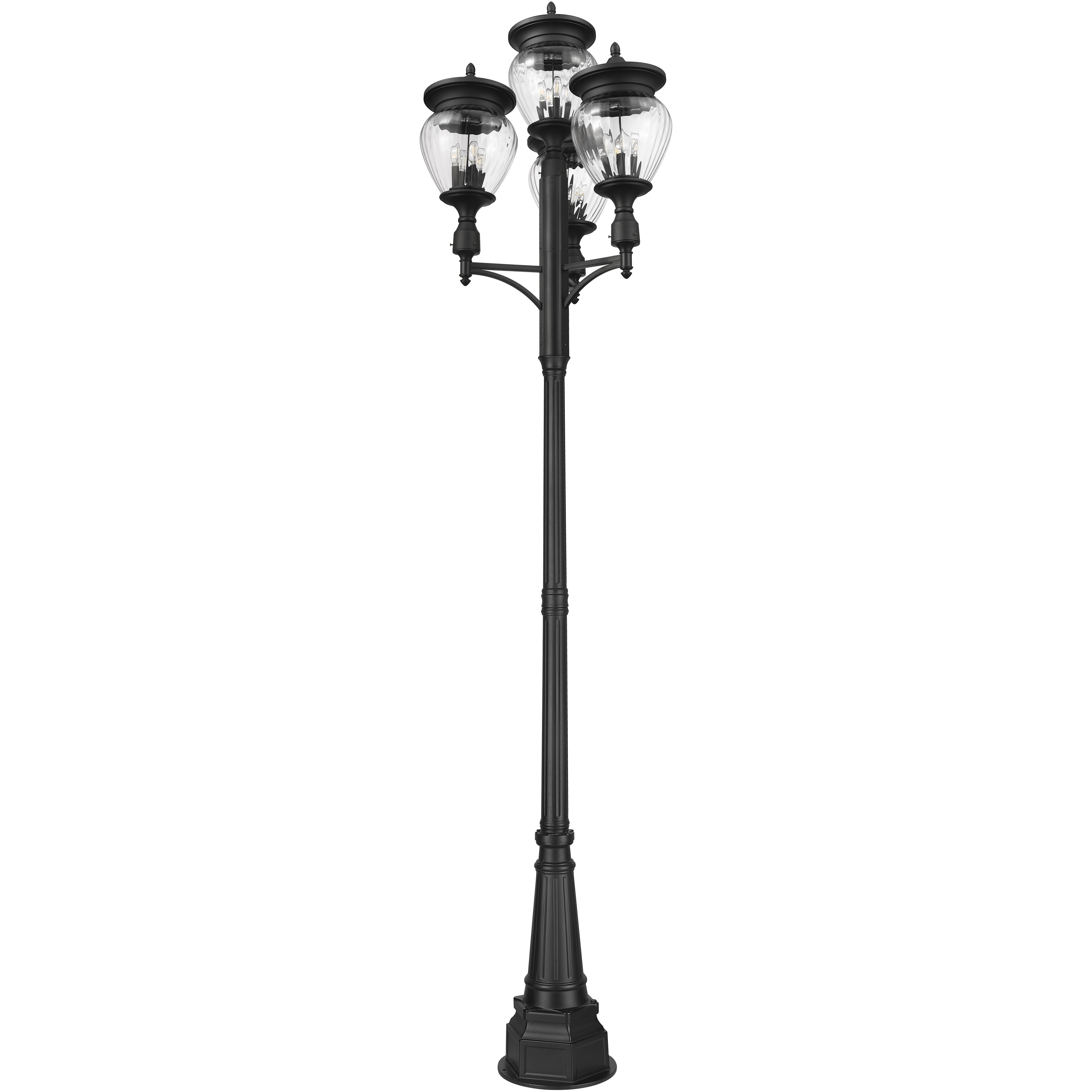 Davina 4 Light 130.75 inch Black Outdoor Post Mounted Fixture in G9