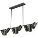 Lumina 9 Light 55 inch Matte Black Linear Chandelier Ceiling Light