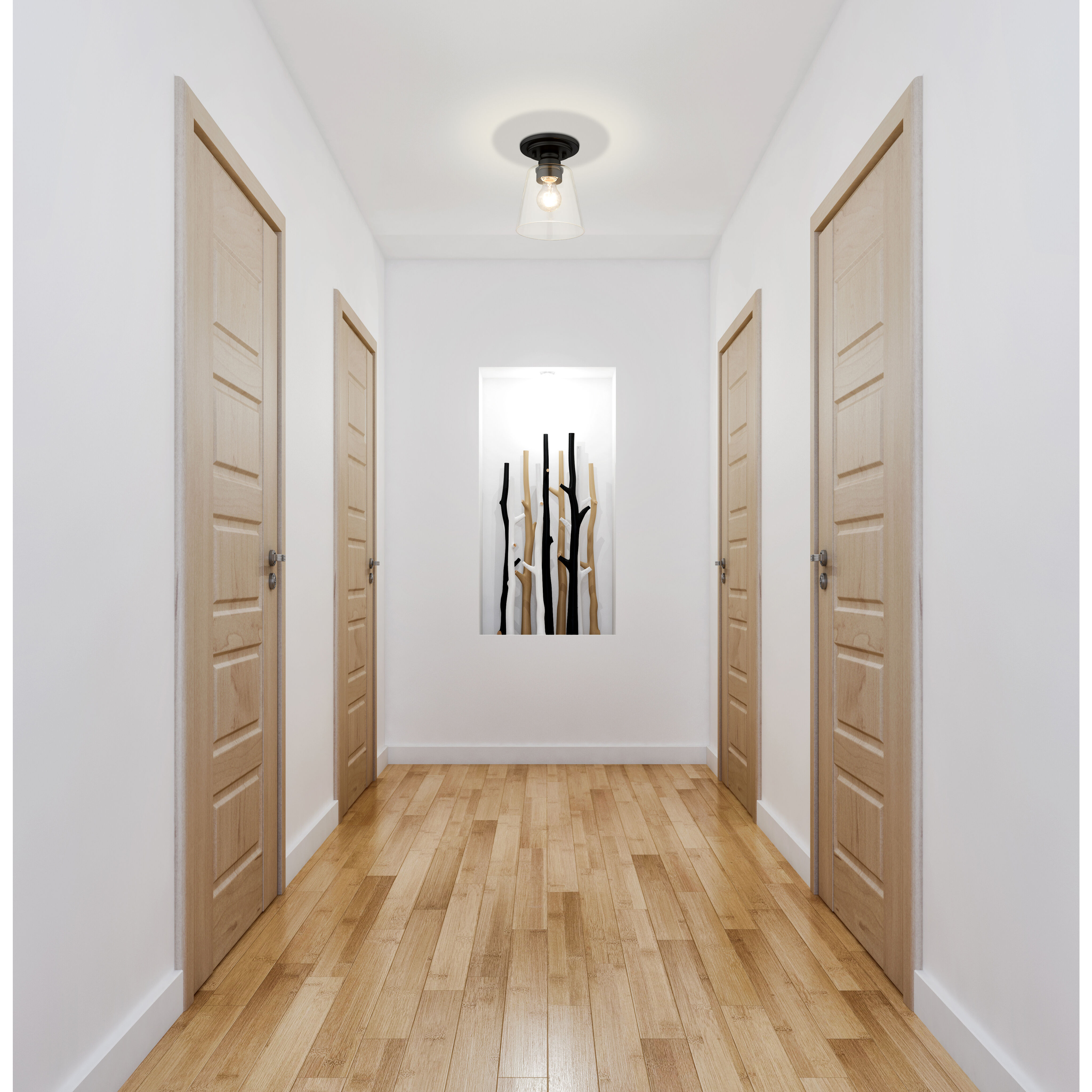 Annora 1 Light 7 inch Matte Black Flush Mount Ceiling Light