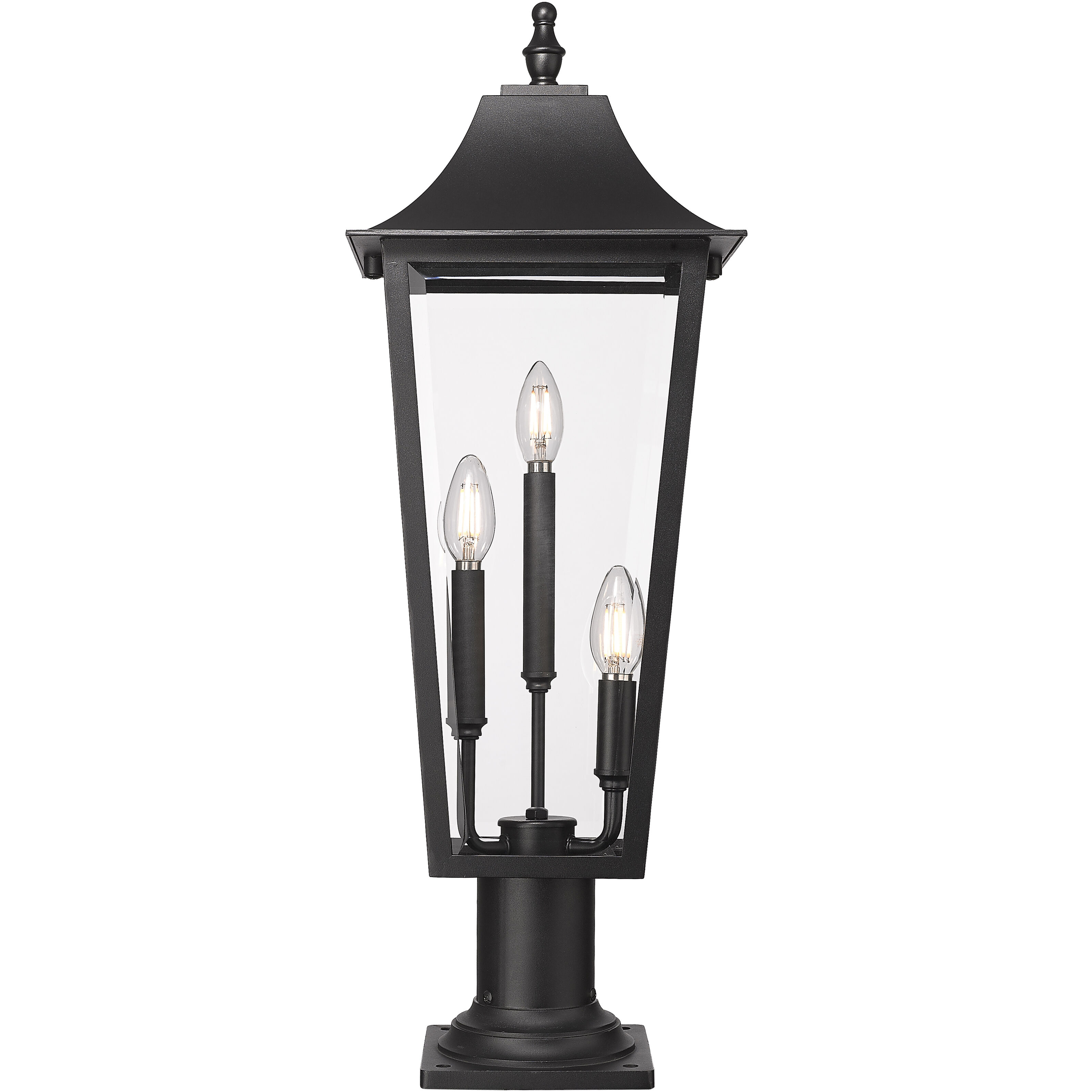 Gannon 3 Light 28.75 inch Black Outdoor Pier Mounted Fixture