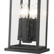 Tiberius 4 Light 9 inch Black Outdoor Chain Mount Ceiling Fixture in Clear Seedy Glass