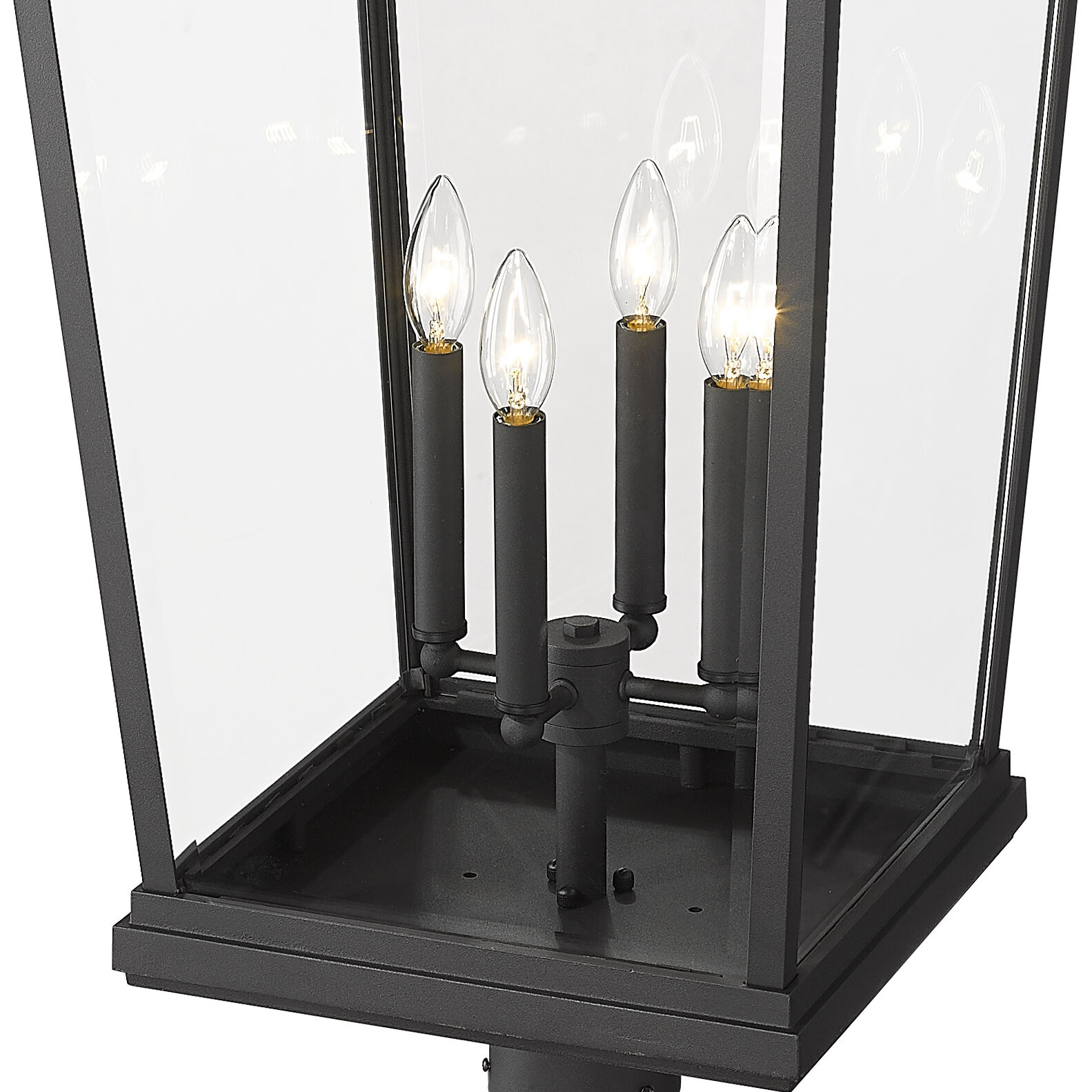 Beacon 4 Light 125.5 inch Black Outdoor Post Mounted Fixture