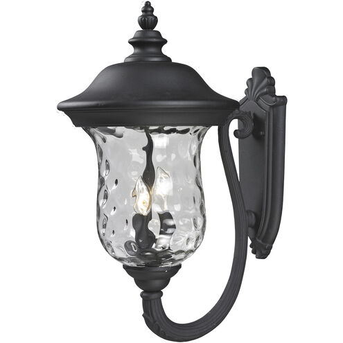 Armstrong 3 Light 24.25 inch Black Outdoor Wall Light