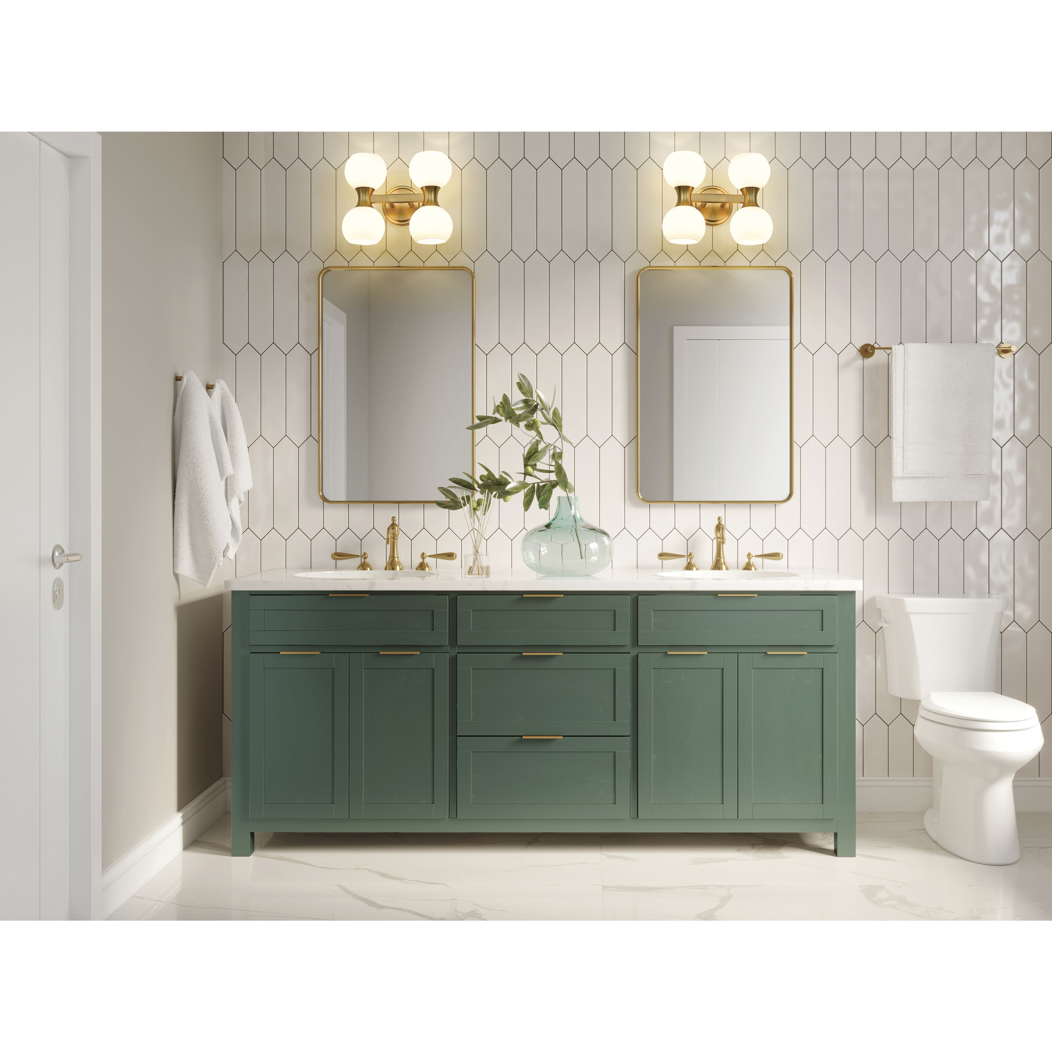 Artemis 4 Light 13 inch Modern Gold Vanity Wall Light