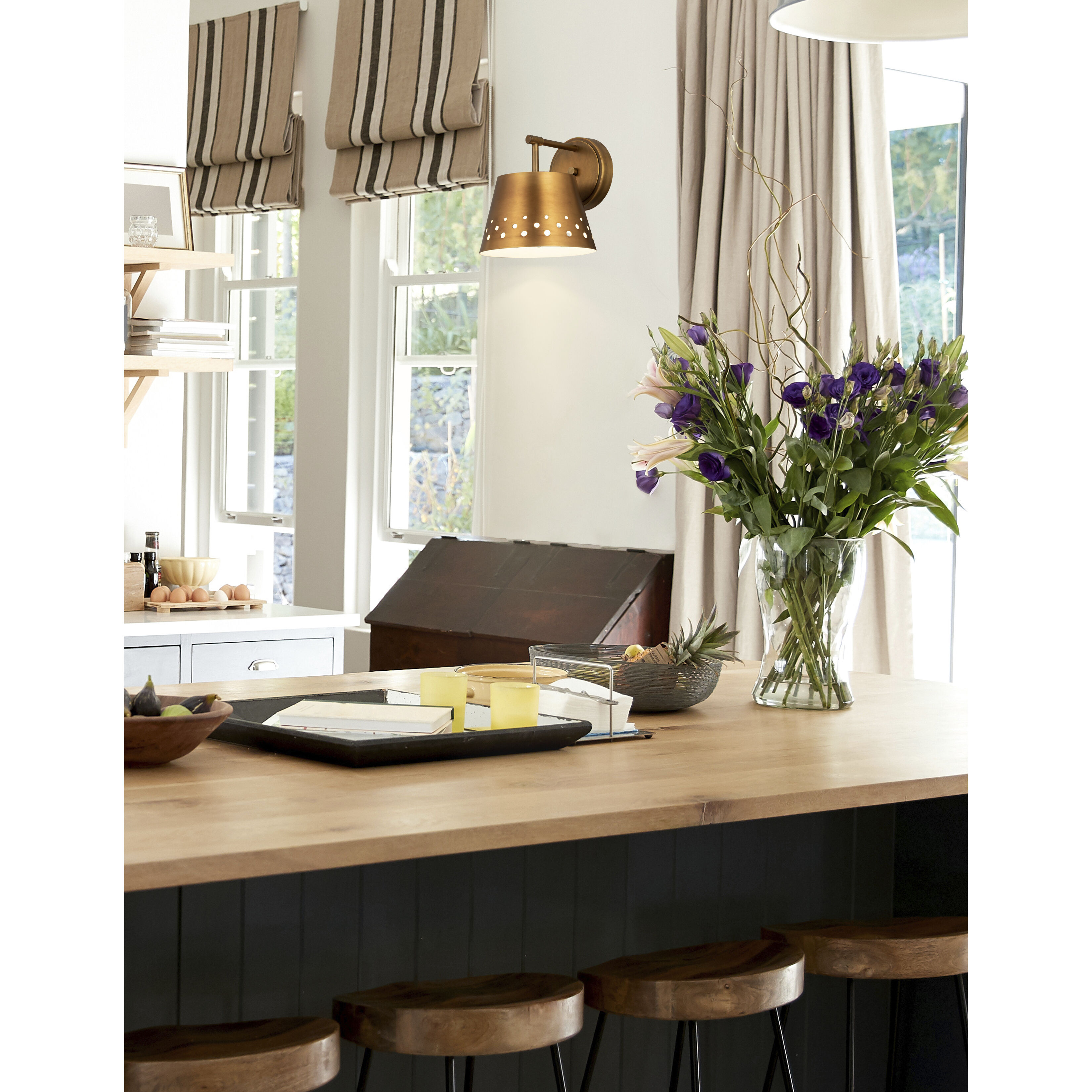 Katie 1 Light 8 inch Rubbed Brass Wall Sconce Wall Light