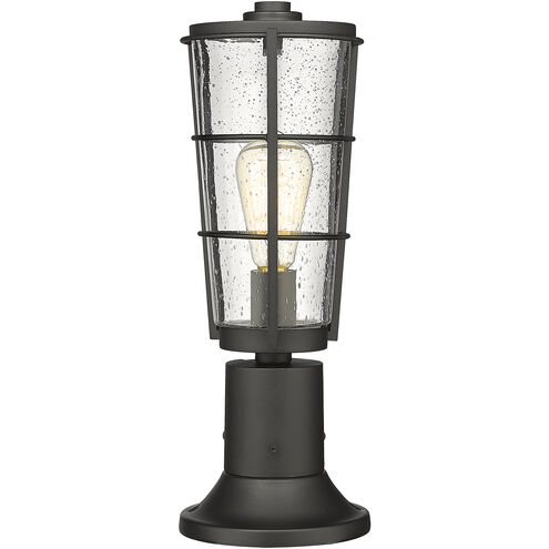 Helix 1 Light 18 inch Black Outdoor Pier Mounted Fixture