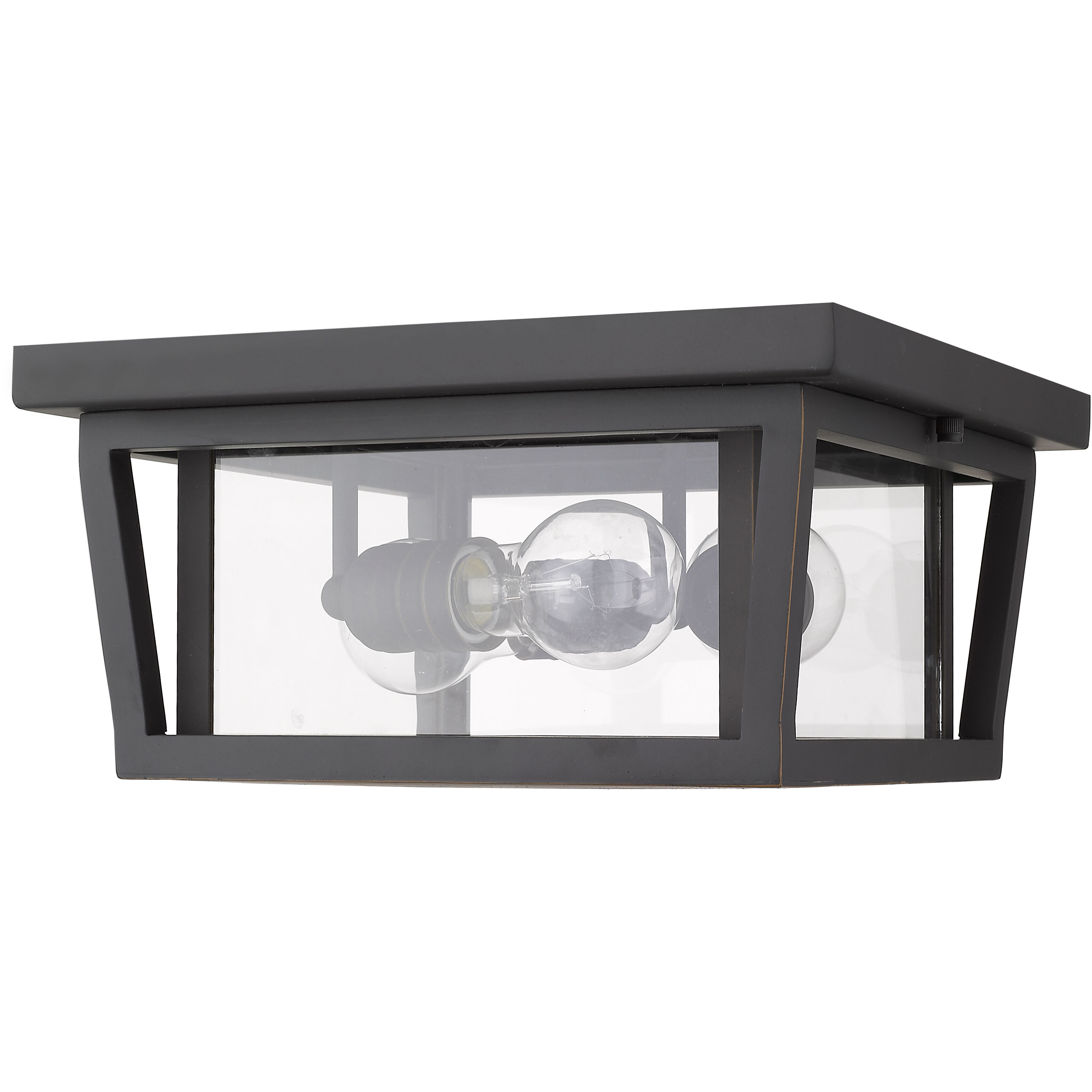 Seoul 3 Light 12 inch Oil Rubbed Bronze Outdoor Flush Mount