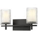 Grayson 2 Light 16 inch Matte Black Vanity Wall Light