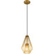 Quintus 1 Light 9.25 inch Metallic Gold Pendant Ceiling Light