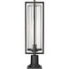 Aura 1 Light 27.75 inch Black Outdoor Pier Mounted Fixture in G9
