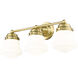 Vaughn 3 Light 22.5 inch Luxe Gold Vanity Wall Light