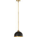 Landry 1 Light 10 inch Matte Black and Rubbed Brass Pendant Ceiling Light
