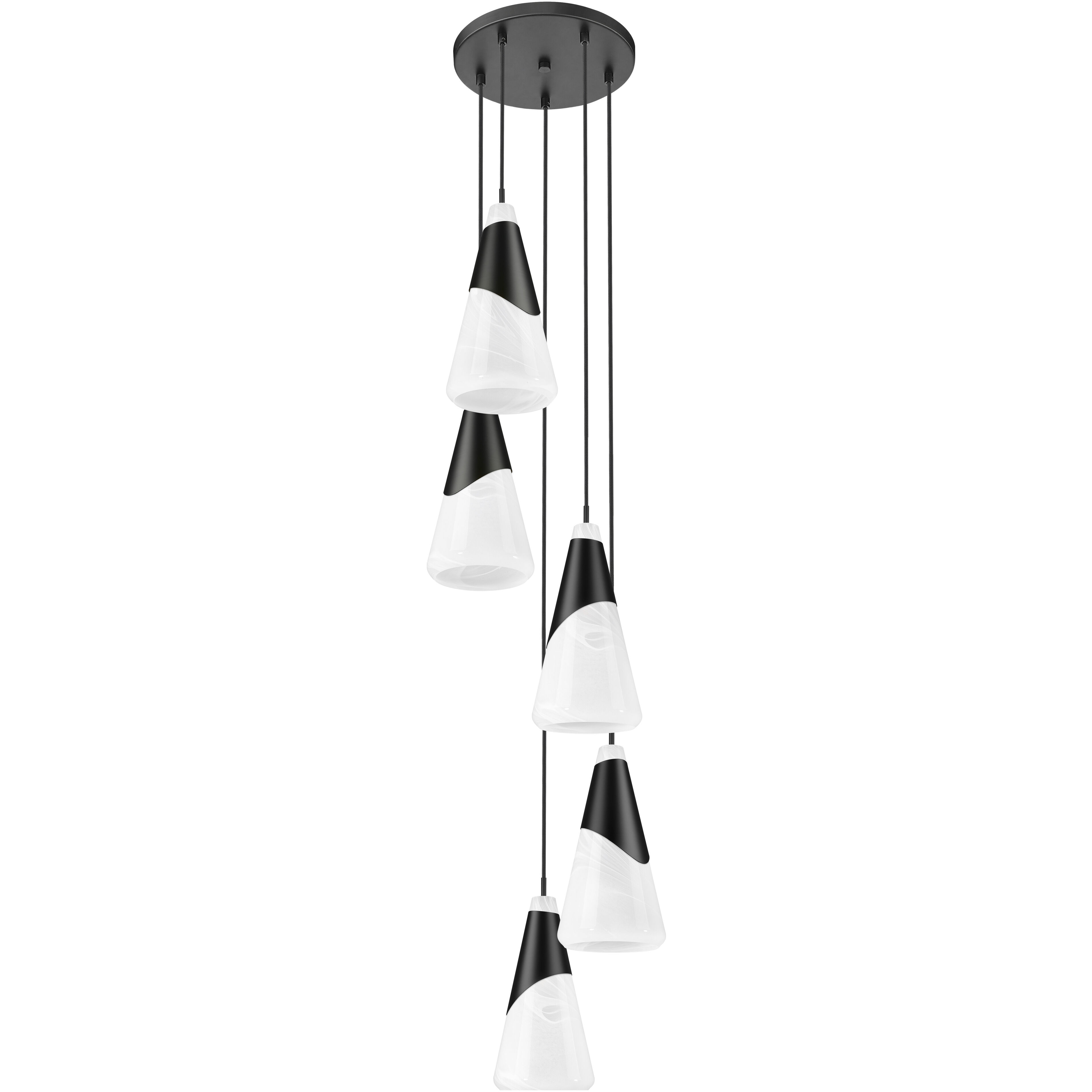 Aimie 5 Light 12 inch Matte Black Chandelier Ceiling Light