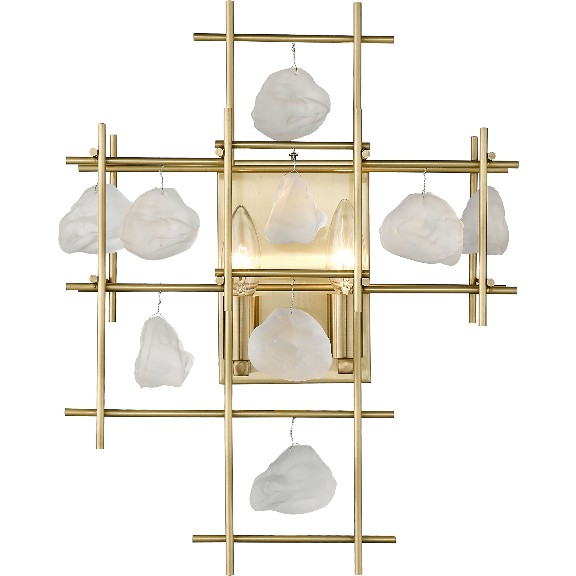 Garroway 2 Light 13.5 inch Aged Brass Wall Sconce Wall Light