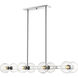 Marquee 8 Light 44 inch Chrome Linear Chandelier Ceiling Light