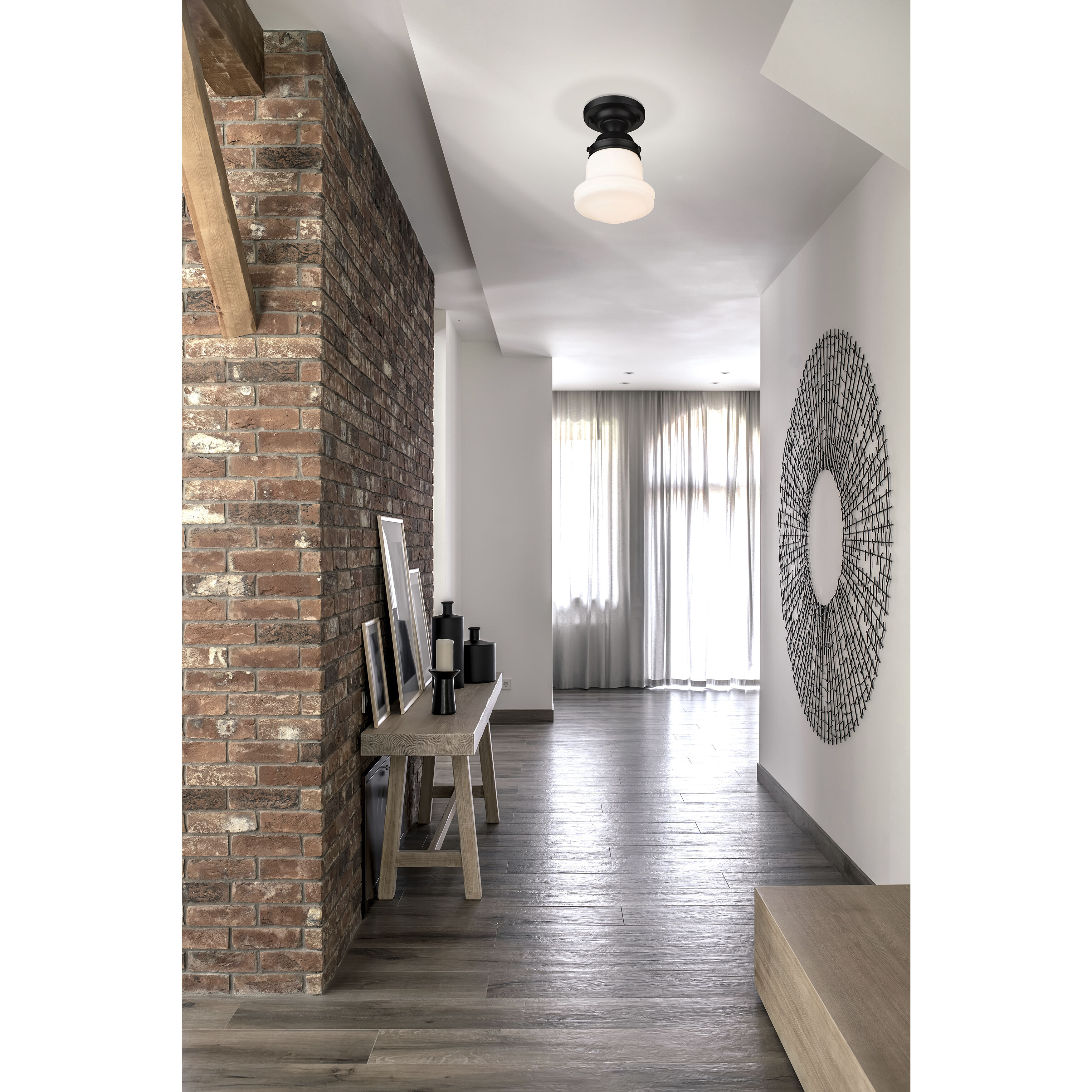 Vaughn 1 Light 6 inch Matte Black Flush Mount Ceiling Light