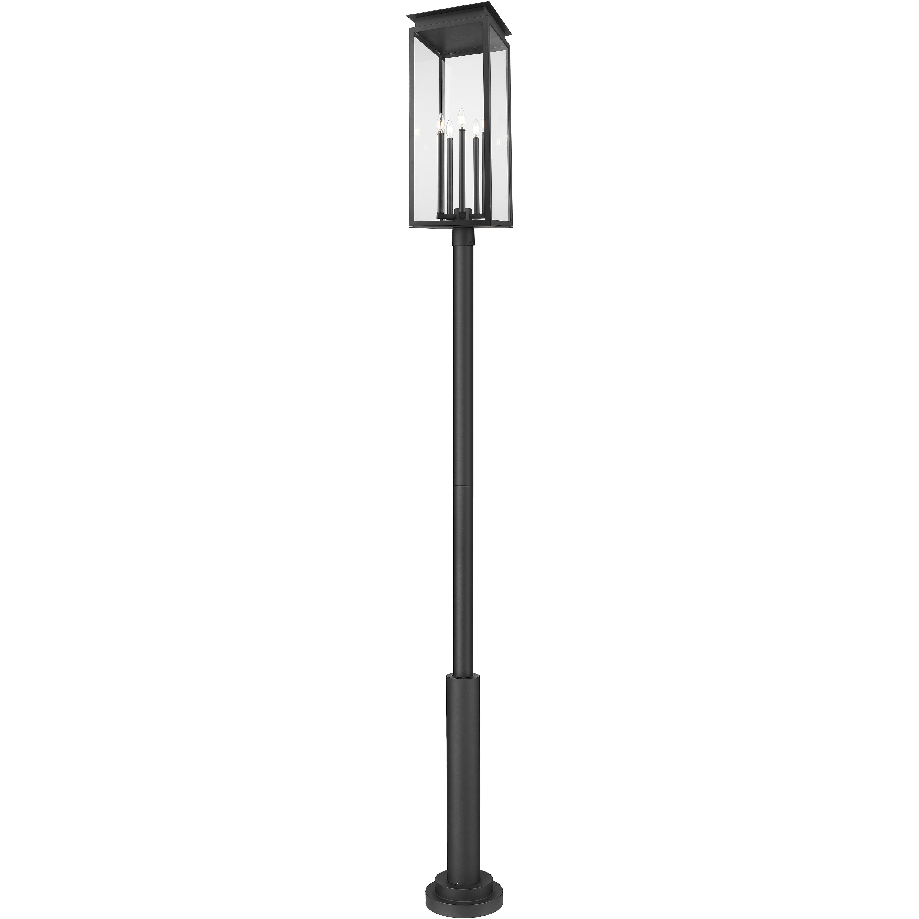 Nova 5 Light 129.75 inch Black Outdoor Post Mounted Fixture
