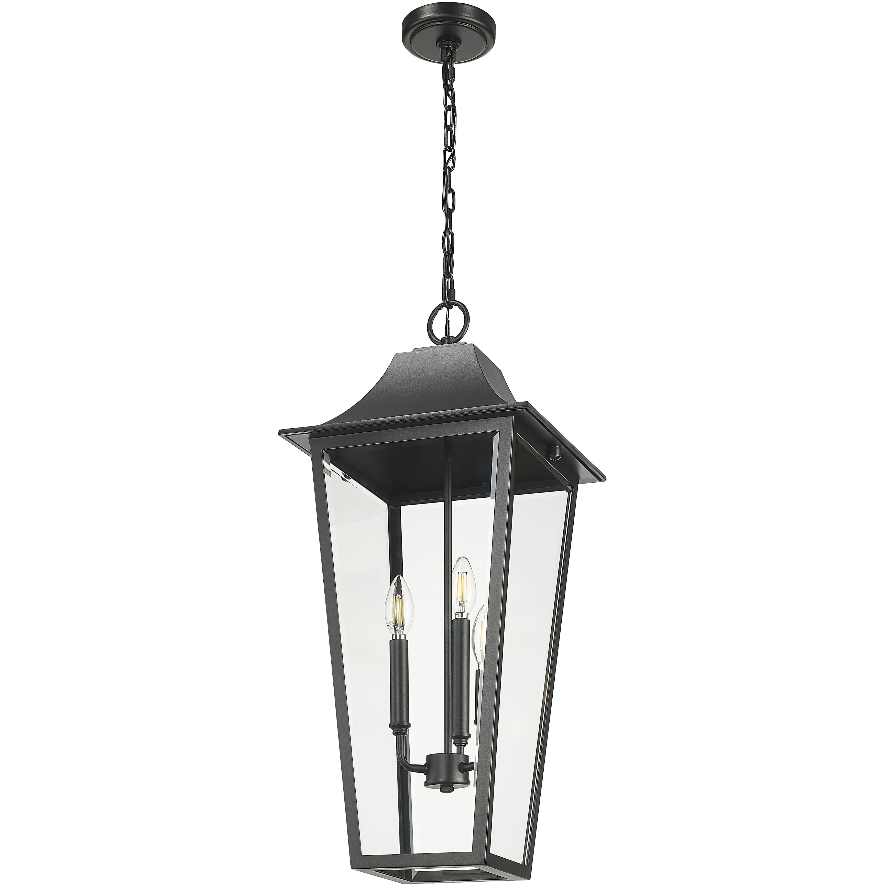 Gannon 3 Light 12 inch Black Outdoor Chain Mount Ceiling Fixture in G9