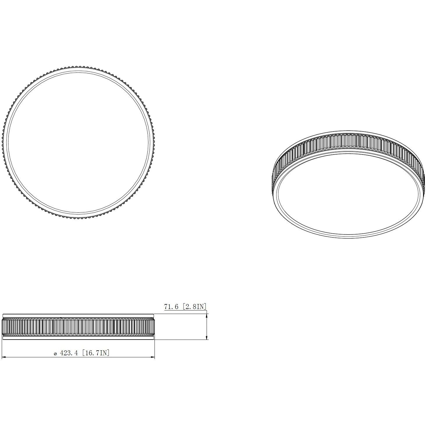 Stari LED 16.75 inch Brushed Nickel Flush Mount Ceiling Light