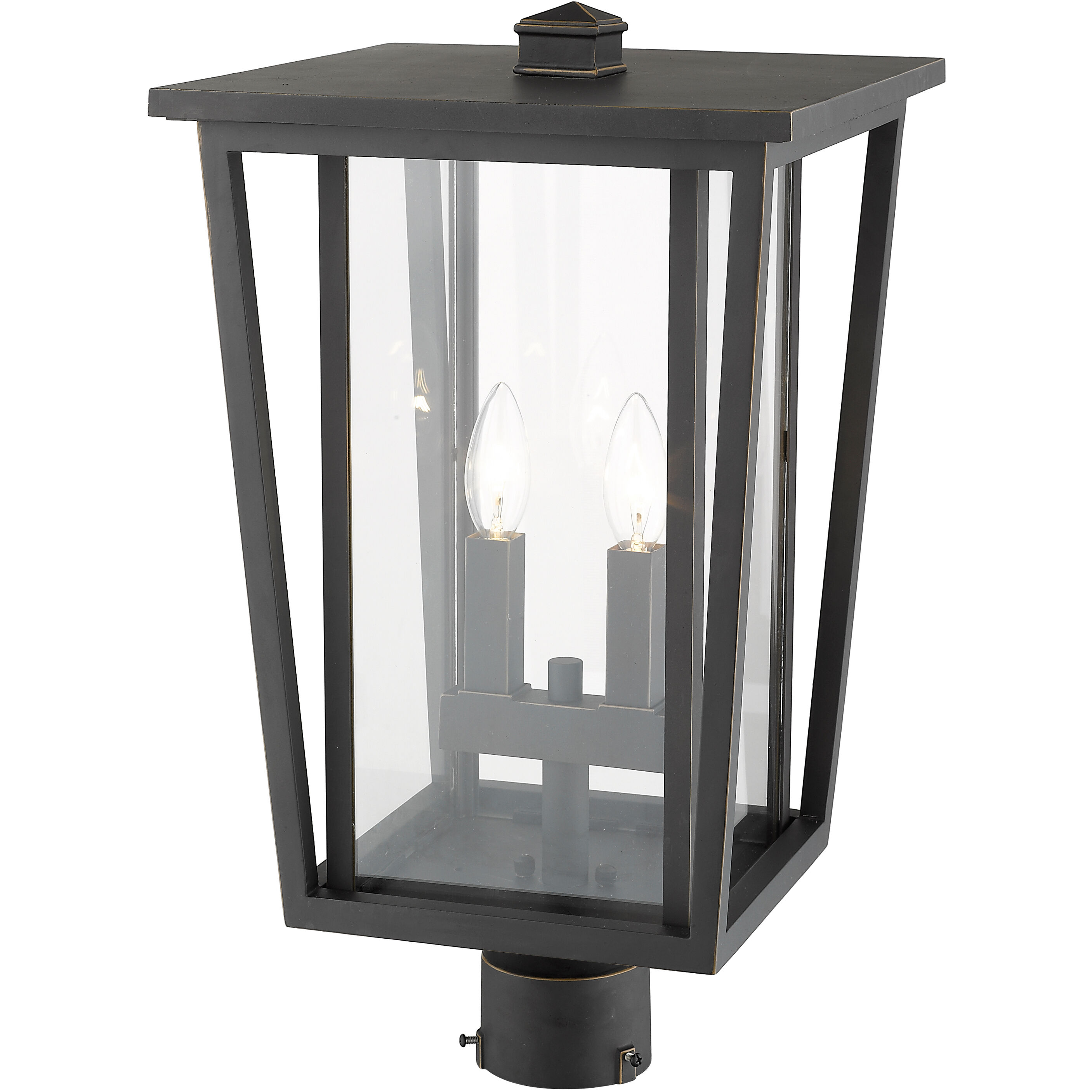 Seoul 2 Light 19.75 inch Oil Rubbed Bronze Outdoor Post Mount Fixture in 13