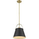 Z-Studio 1 Light 12.5 inch Matte Black and Heritage Brass Pendant Ceiling Light