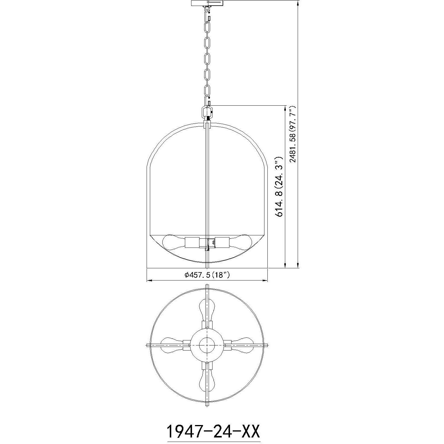 Devon 4 Light 18 inch Matte Black Pendant Ceiling Light