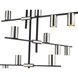 Calumet 12 Light 44 inch Matte Black and Polished Nickel Chandelier Ceiling Light in Hammered White and Brushed Nickel