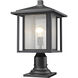 Aspen 1 Light 18.25 inch Black Outdoor Pier Mounted Fixture